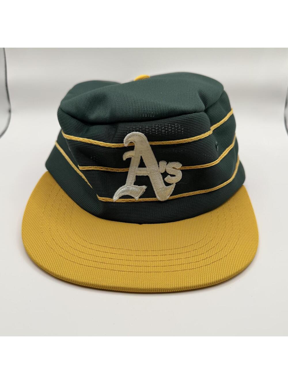 MLB Hat Green Vintage 70s Oakland A's Pillbox